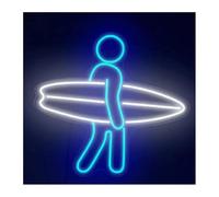Hiverni néon de chambre Décoration lumineuse au néon Surf pour esthétique Magasin Maison Panneau LED Lettre Suspendue Art Décor 32 cm× 32cm