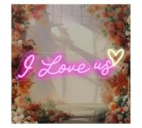Hiverni néon de chambre Lampe néon « Je nous aime » pour décoration murale, idéale pour une chambre de mariage, demande en ou fête (42x13cm)(B)