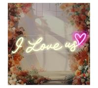 Hiverni néon de chambre Lampe néon « Je nous aime » pour décoration murale, idéale pour une chambre de mariage, demande en ou fête (42x13cm)(A)
