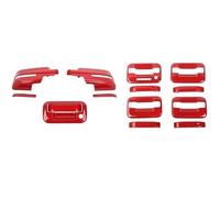 Hiverni poignée de porte extérieure de voiture Poignée de porte extérieure gauche en ABS pour rétroviseur de recul, coque décorative pour Raptor 2009-2014(Rouge)