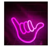 Hivernoi Lampe néon Lettres colorées Intérieur Luminaires Néon Arc-en-ciel OK Geste Mur Signe Chambre Décor Suspendu(Rose)