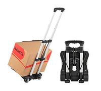 Hivexagon Diable Pliant Chariot de voyage, capacité de charge de 40kg / 88lbs, compact et léger en alliage d'aluminium pour les bagages, shopping, voyage, déménagement et bureau HG405