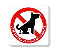 Hivia Panneau Interdiction Déjections Canines - 20x20 cm - Jardin Public | Aluminium réfléchissant, résiste aux UV, pluie, humidité et rouille. Usage jardin,trottoir,propriété privée et espace public