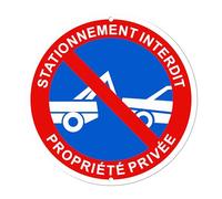 Hivia Panneau Interdiction Stationner 30 cm - Propriété Privée Aluminium | Plaque en aluminium réfléchissant. Résiste à l'eau, au soleil et à la rouille. Pour fourrière et zone réglementée