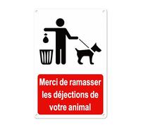 Hivia Panneau Je Ramasse Crottes Aluminium- 30x20 cm - Propreté Canine | Aluminium réfléchissant Message Merci de ramasser les déjections avec pictogramme chien. Usage jardin,trottoir,espace public