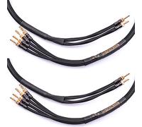 HiViLux - Câble hi-fi pour haut-parleur/box - 2 câbles OFC divisibles avec fiche banane pour paire d’enceintes Bi-Wiring 2.5m Paar