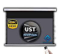 HiViLux® Tension CLR/ALR Écran de projection moteur double tension pour projecteur UST/TV laser : HiViPrism Cinema HDR contraste élevé/8K/4K/3D (100" 16:9 Image : 221 x 124 cm Blanc