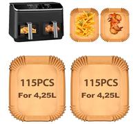 Hivio Lot de 230 feuilles de papier sulfurisé pour friteuse à air chaud COSORI 2 compartiments 8,5 l, papier sulfurisé Airfryer pour Cosori CAF-R901-AEU, Cookwise 9L, Airfryer Accessoires pour