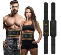 Hiviss Stimulateur musculaire en ABS, 6 modes et 15 intensités, ceinture de tonification ABS, chargement USB, convient pour tour de taille de 62 à 124 cm