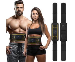Hiviss Stimulateur musculaire en ABS, 6 modes et 15 intensités, ceinture de tonification ABS, chargement USB, convient pour tour de taille de 62 à 124 cm