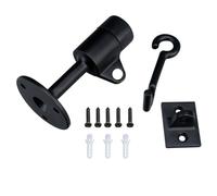 Hivorlon Türstopper mit Haken, Mattschwarz, Edelstahl 304, robuster windfester Türhalter, mariner Türfeststeller für das Haus, Höhe 90 mm, Basisdurchmesser 50 mm