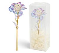 HIVTE Galaxy Rose Arc-en-Ciel Cadeau, Fleur Artificielle Rose - Cadeau de Saint-Valentin pour Femmes, Fleur Enchantée pour Femme ou Petite Amie Anniversaire, Noël, Fête (Blanc)