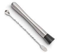 HiwareGLC 30,5 cm en acier inoxydable 18/10 Cuillère à mélanger, motif spirales Bar Cocktail Shaker Cuillère Muddler claire