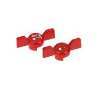 hiwhale Ensemble de poignée de valve en aluminium 2 pièces, poignée papillon rouge pour vannes à bille, accessoire de clé à valve