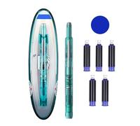 hiwhale Fontaine stylo rétractable Nib Set bleu et noir encre lisse écriture calligraphie journalisation croquis stylo affaires papeterie fournitures scolaires cadeau