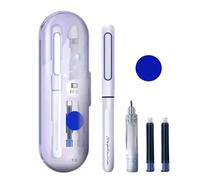 hiwhale Fontaine stylo rétractable Nib Set bleu et noir encre lisse écriture calligraphie journalisation croquis stylo affaires papeterie fournitures scolaires cadeau