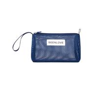 hiwhale Sac de voyage cosmétique en maille transparente, idéal pour les voyages de plage, étui de maquillage portable et étui de papeterie
