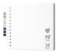 Hiwhy Album de Scrapbooking 18 x 18 cm Avec Papier Kraft à Couverture Rigide, Album Photo de 20 Feuilles, Album Mémoire pour Famille, Mariage