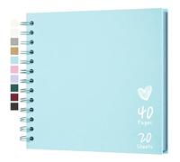 Hiwhy Album de Scrapbooking 18 x 18 cm Avec Papier Kraft à Couverture Rigide, Album Photo de 20 Feuilles, Album Mémoire pour Famille, Mariage