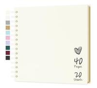 Hiwhy Album de Scrapbooking 20,5 x 20,5 cm Avec Papier Kraft à Couverture Rigide, Album Photo de 20 Feuilles, Album Mémoire pour Famille, Mariage