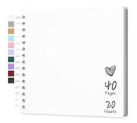 Hiwhy Album de Scrapbooking 20,5 x 20,5 cm Avec Papier Kraft à Couverture Rigide, Album Photo de 20 Feuilles, Album Mémoire pour Famille, Mariage
