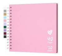 Hiwhy Album de Scrapbooking 20,5 x 20,5 cm Avec Papier Kraft à Couverture Rigide, Album Photo de 20 Feuilles, Album Mémoire pour Famille, Mariage