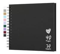 Hiwhy Album de Scrapbooking 20,5 x 20,5 cm Avec Papier Kraft à Couverture Rigide, Album Photo de 20 Feuilles, Album Mémoire pour Famille, Mariage