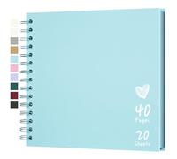 Hiwhy Album de Scrapbooking 20,5 x 20,5 cm Avec Papier Kraft à Couverture Rigide, Album Photo de 20 Feuilles, Album Mémoire pour Famille, Mariage