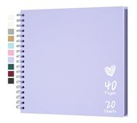 Hiwhy Album de Scrapbooking 25,5 x 25,5 cm Avec Papier Kraft à Couverture Rigide, Album Photo de 20 Feuilles, Album Mémoire pour Famille, Mariage