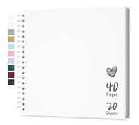 Hiwhy Album de Scrapbooking 25,5 x 25,5 cm Avec Papier Kraft à Couverture Rigide, Album Photo de 20 Feuilles, Album Mémoire pour Famille, Mariage