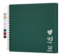 Hiwhy Album de Scrapbooking 25,5 x 25,5 cm Avec Papier Kraft à Couverture Rigide, Album Photo de 20 Feuilles, Album Mémoire pour Famille, Mariage