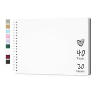 Hiwhy Album de Scrapbooking 28 x 20,5 cm Avec Papier Kraft à Couverture Rigide, Album Photo de 20 Feuilles, Album Mémoire pour Famille, Mariage