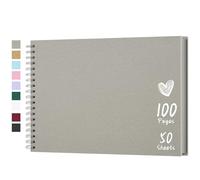 Hiwhy Album de Scrapbooking 28 x 20,5 cm Avec Papier Kraft à Couverture Rigide, Album Photo de 50 Feuilles, Album Mémoire pour Famille, Mariage