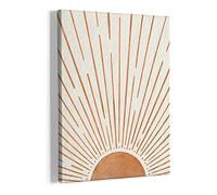 HIWX Impression sur toile encadrée de style bohème - Art mural bohème - Décoration murale pour salle de bain, bureau, chambre à coucher - 28 x 35,6 cm (orange)
