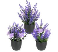 Hixava 3 Pieces Plantes Artificielle en Pot Mini Fausses Plantes en Plastique Plastique Faux Plantes avec Pot Mini Plantes artificielles Interieur 20×13 cm pour Maison Salle de Bain Table Décoration
