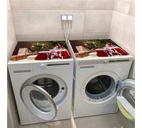 Hixingo 2 Pièces Housse de Machine à Laver, Antidérapant Tapis de Protection Pour Plan de Travail Machine à Laver et Seche Linge, Anti-Poussière Contre les Rayures (Noël C-08,50x60cm)