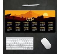 Hixingo 2024 Impression du Calendrier Tapis de Souris, Tapis de Souris Gamer, Tapis Souris avec Bords Cousus, Tapis de Souris Base Antidérapante,Convient Gaming,Bureau (700x300x3mm,Coucher de Soleil)