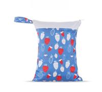 Hixingo 3/2/1 pc Motifs Mignons Sac à Couches Lavables, Réutilisable Sac à Maillot Mouillé Étanche Organiseur Pochette Couche Lavable, Imperméable Eclair Wetbag de Voyage (Fraise,2pc)