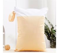 Hixingo 3/2/1 pc Sac à Couches Lavables, Couleur Unie Réutilisable Sac à Maillot Mouillé Étanche Organiseur Pochette Couche Lavable, Imperméable Eclair Wetbag de Voyage (Orange,2pc)