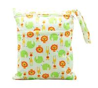 Hixingo 3/2/1 pc Sac à Couches Lavables, Réutilisable Sac à Maillot Mouillé Étanche Organiseur Pochette Couche Lavable, Imperméable Double Fermeture éclair Wetbag de Voyage (Lion,3pc)