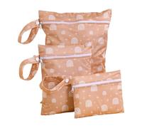 Hixingo 3 Packs Sac à Couches Lavables, Réutilisable Sac à Maillot Mouillé Organiseur Pochette Couche, Imperméable Eclair Wetbag de Voyage pour Les Plage Piscine (Style 5,26x36+20x25+18x14cm)