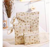 Hixingo 3 Pièces Sac à Couches Imprimé Simple et Moderne, Réutilisable Sac à Maillot Mouillé Étanche Organiseur Pochette Couche Lavable, Eclair Wetbag de Voyage avec Fermeture Eclair (Floral)