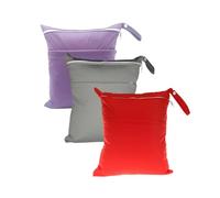Hixingo 3 Pièces Sac à Couches Lavables, Réutilisable Sac à Maillot Mouillé Organiseur Pochette Couche Lavable, Imperméable Eclair Wetbag de Voyage pour Les Plage Piscine (Style 8,30x36cm)