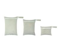 Hixingo 3 Pièces Sac à Couches Simple Design, Réutilisable Sac à Maillot Mouillé Étanche Organiseur Pochette Couche Lavable, Eclair Wetbag de Voyage avec Fermeture Eclair (Vert Clair)