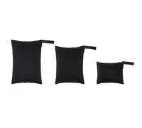 Hixingo 3 Pièces Sac à Couches Simple Design, Réutilisable Sac à Maillot Mouillé Étanche Organiseur Pochette Couche Lavable, Eclair Wetbag de Voyage avec Fermeture Eclair (Noir)