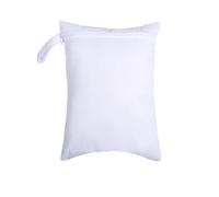 Hixingo 30x40cm Couleur Unie Sac à Couches Lavables, Réutilisable Sac à Maillot Mouillé Étanche Organiseur Pochette Couche Lavable, Imperméable Eclair Wetbag de Voyage (Blanc,1pc)