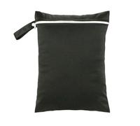Hixingo 30x40cm Couleur Unie Sac à Couches, Réutilisable Sac à Maillot Mouillé Étanche Organiseur Pochette Couche Lavable, Eclair Wetbag de Voyage avec Fermeture Eclair (Noir,2 pièces)