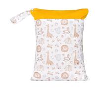Hixingo 30x40cm Sac à Couches Lavables, Réutilisable Sac à Maillot Mouillé Étanche Organiseur Pochette Couche Lavable, Imperméable Eclair Wetbag de Voyage pour Les Plage Piscine (Girafe,2pc)