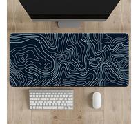 Hixingo 3D Lignes de Contour Tapis de Souris XXL/XL/L, Tapis de Souris Gamer, Tapis Souris avec Bords Cousus, Tapis de Souris en Base Antidérapante Convient Gaming, Maison (800 * 300 * 3mm,Bleu 2)