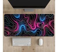 Hixingo 3D Lignes de Contour Tapis de Souris XXL/XL/L, Tapis de Souris Gamer, Tapis Souris avec Bords Cousus, Tapis de Souris en Base Antidérapante Convient Gaming, Maison (800 * 300 * 3mm,Aurore)